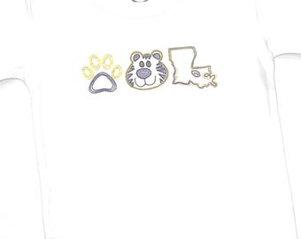 Embroidered LSU Tigers Kids Shirt: Purple & Gold Tailgate Top