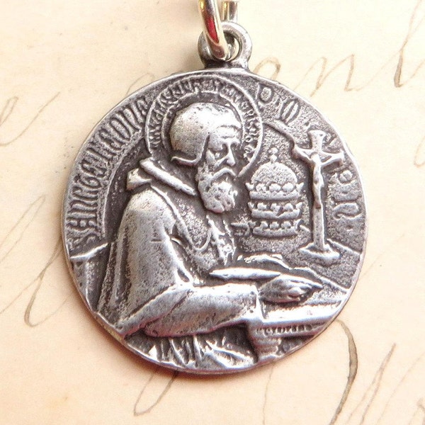 St Leo the Great Medal - Sterling Silver Antique Replica - Patron of sick people and against illness