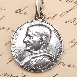 Pope Paul VI Medal - Sterling Silver Antique Replica