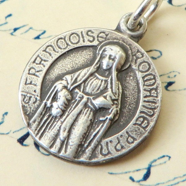 St Frances of Rome - Sterling Silver Antique Replica - Patron of carpools & homemakers