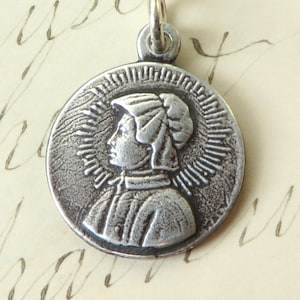 Medalla de la maestra Santa Isabel Ana Seton - Réplica antigua en plata de ley - Patrona de los maestros