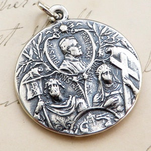 St Pius, Constantine, & Helen Edict of Milan Medal - Sterling Silver Antique Replica