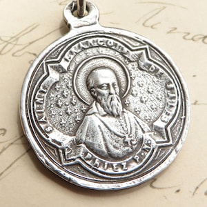 Medalla de San Francisco de Sales / Medalla de Santa Juana de Chantal - Réplica antigua en plata de ley