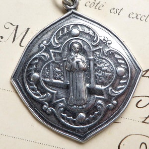 St Martin de Porres Medal - Patron of Race Relations and Hairdressers- Sterling Silver Antique Replica