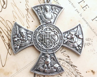 Four Gospels Large Cross - Sterling Silver Antique Replica