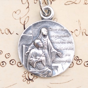 St Monica and St Augustin Medal - Patron mothers, alcoholics, students - hand cast vintage reproduction