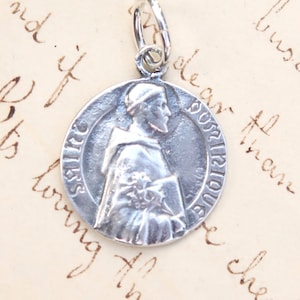 St Dominic Medal - Patron of astronomers - Sterling Silver Antique Replica