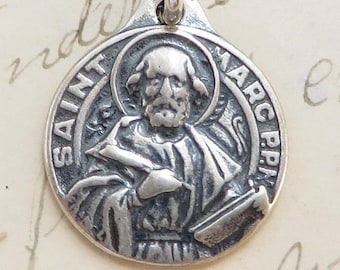 St Mark Medal - Sterling Silver Antique Replica - Patron of lawyers and notaries