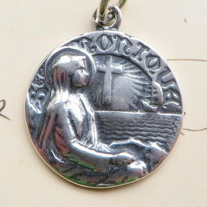 St Monica Medal Sterling Silver Antique Replica Patron of mothers, difficult children & alcoholics image 1