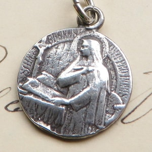 St Teresa of Avila Medal Sterling Silver Antique Replica Patron of sick people & against headaches image 1