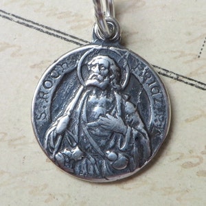 St Roch / Rocco Medal - Sterling Silver Antique Replica - Patron of dogs & against epidemics