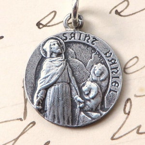 St Daniel Medal - Sterling Silver Antique Replica - Patron of military wives and prisoners