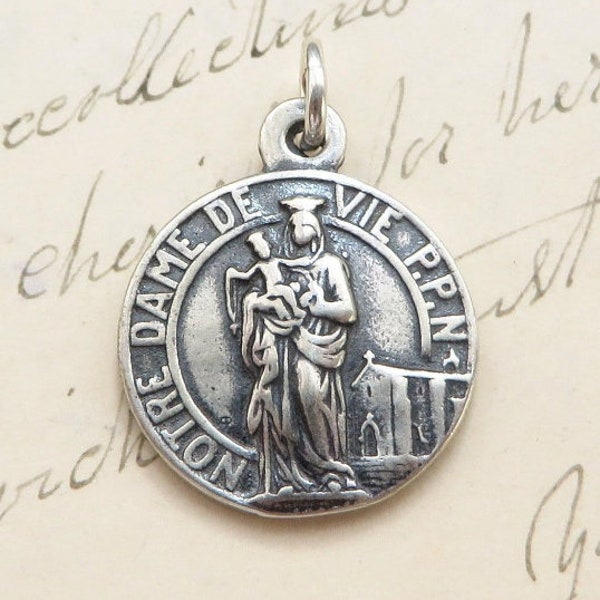 Our Lady of Life Medal - Sterling Silver Antique Replica - Patron of pro-life