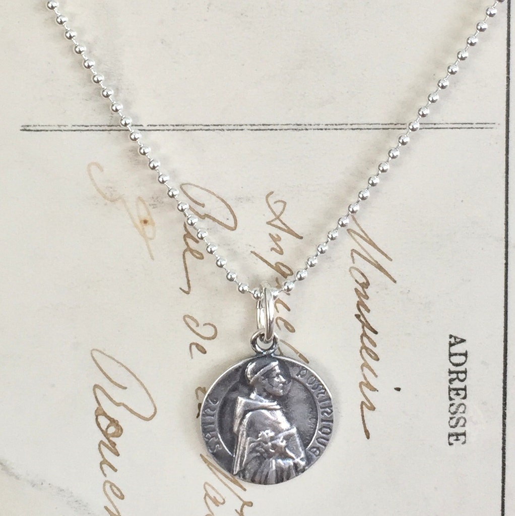 St Dominic Medal - Patron of Astronomers - Sterling Silver Antique ...