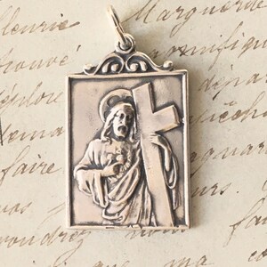 Sacred Heart of Jesus - Sterling Silver Antique Replica