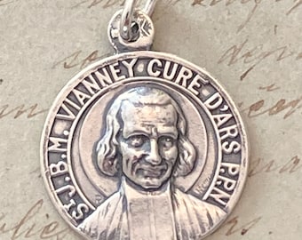St John Vianney Curé d'Ars - Patron of priests - Sterling Silver Antique Replica