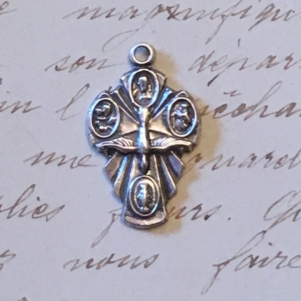 Confirmation 4 Way Cross - Sterling Silver Antique Replica