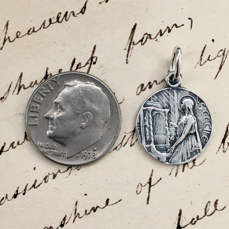 St Cecilia Medal - Sterling Silver Antique Replica - Patrons of Girls ...
