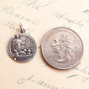 St Nicholas Medal Sterling Silver Antique Replica Patron of children, against robbery image 3