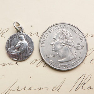 St Teresa of Avila Medal Sterling Silver Antique Replica Patron of sick people & against headaches image 3