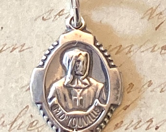 St Maguerite d’ Youville Medal – Patron of Difficult Marriages and Loss of Parents - Sterling Silver Replica