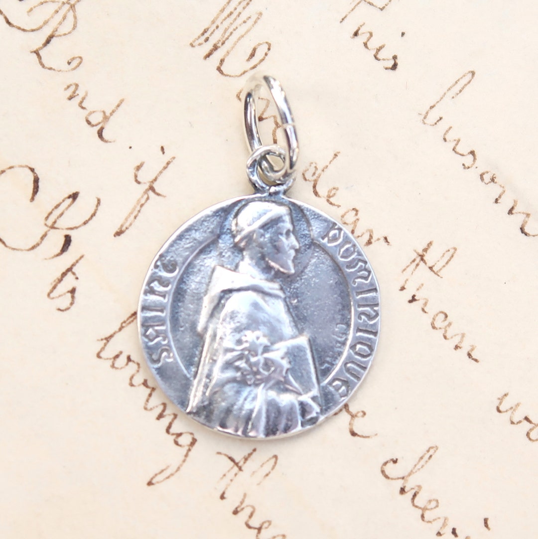 St Dominic Medal - Patron of Astronomers - Sterling Silver Antique ...
