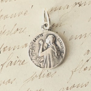 St Genevieve – Patron against plague, fever and disasters - Sterling Silver Antique Replica