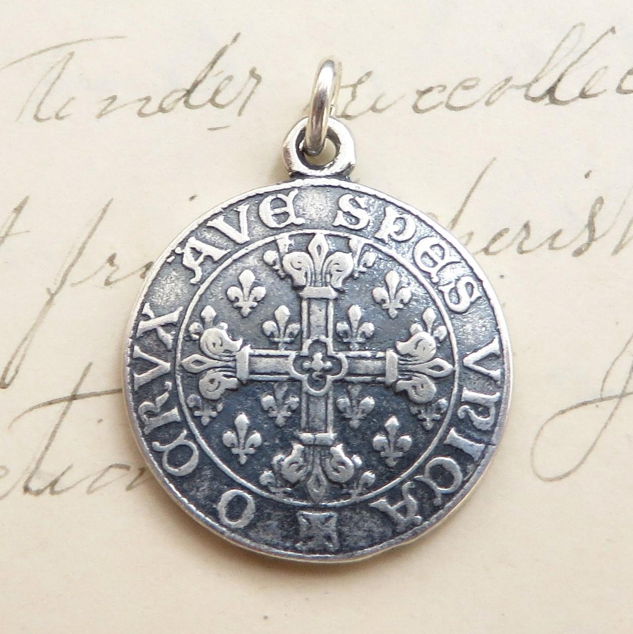 St Louis Medal - Patron of Bridegrooms, Parents and Barbers - Sterling ...