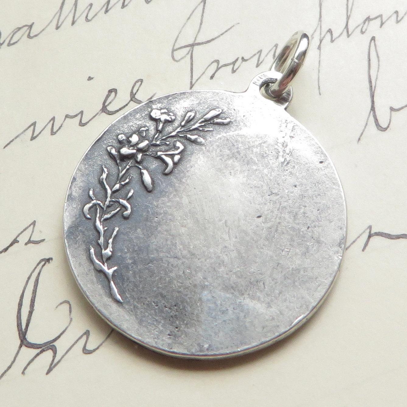 St Cecilia Medal - Patron of Girls and Musicians - Sterling Silver ...
