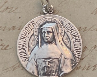 St Jane de Chantal Medal Medal - Sterling Silver - Patron of in-law problems, forgotten people & loss of parents