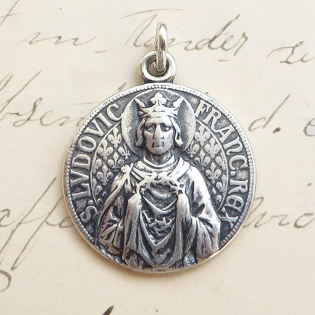 St Louis Medal - Patron of Bridegrooms, Parents and Barbers - Sterling ...