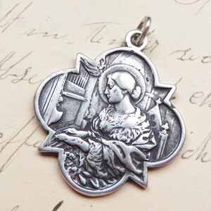 St Cecilia Medal - Sterling Silver Antique Replica - Patrons of Girls ...