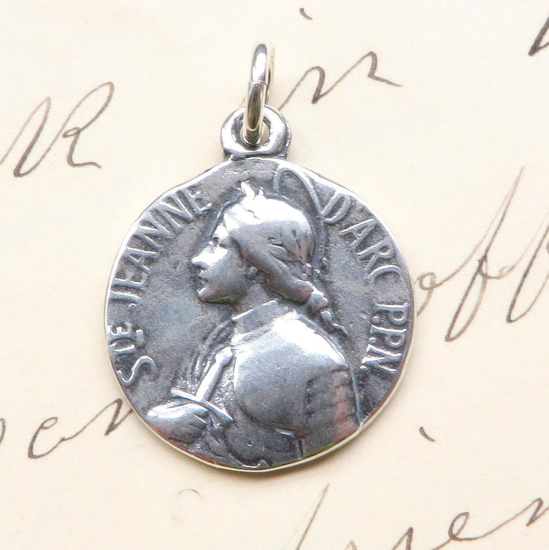 St Joan of Arc Medal - Sterling Silver Antique Replica - Patron of ...