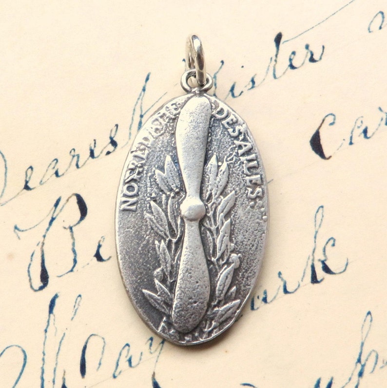 Our Lady of Flight Sterling Silver Antique Replica Pilots and Flight Attendants Medal image 3