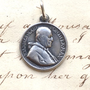 Pope St John XXIII Medal - Sterling Silver Antique Replica
