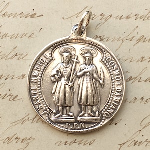 St. Cosmos / St. Damian Medaille - Sterling Silber Antike Replik - Schutzpatron der Zwillinge, Ärzte, Apotheker, Barbiere