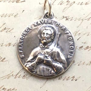 St Francis Xavier/St Ignatius-medaille - sterlingzilveren antieke replica - patroonheilige van missionarissen, parochiemissies, soldaten, retraites, jezuïeten