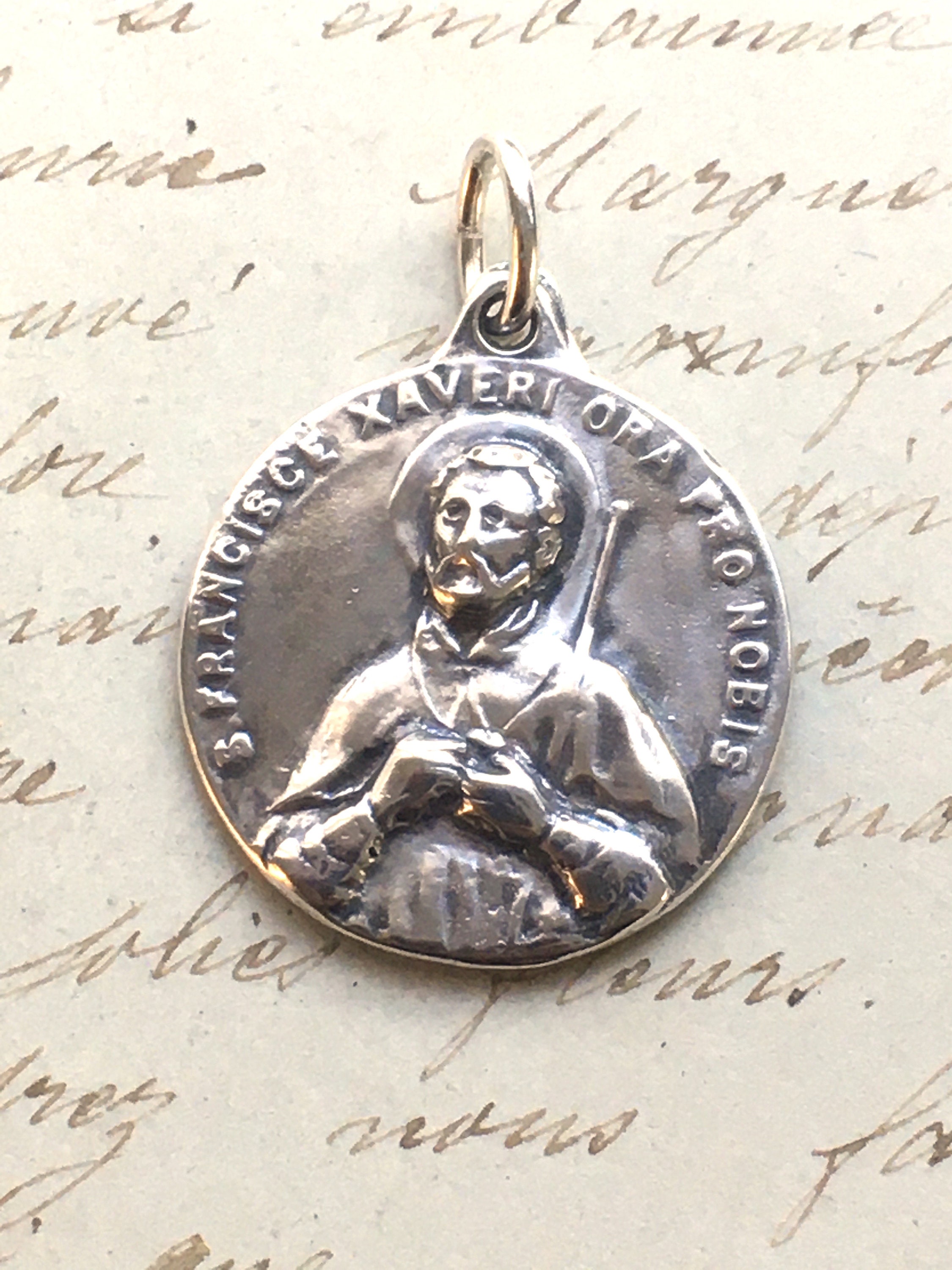 Francis Xavier, Hand-Painted Saint Medal, Xavier University in New