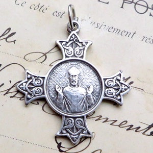 St Martin of Tours Medal - Sterling Silver Antique Replica - Patron of soldiers, wine makers, innkeepers, tailors, horse riders