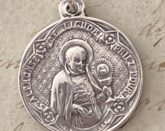 St Alphonsus Ligouri - Sterling Silver Antique Replica – Patron of theologians and against arthritis