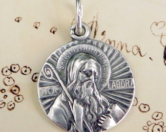 Saint Benedict Medals Lot of 8 Crux S P Benedicti Vade Retro Satana Antique  Pilgrim Medallion Fob Vintage Oxidised Religious Jewellery 