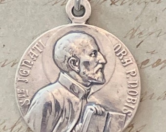 St Ignatius of Loyola/St Peter Claver – Patron of Jesuits, soldiers, race relations, foreign missions – Sterling Silver Antique Replica