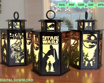 Characters Lamp Night Light Lantern Decoration SVG Laser