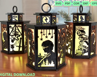 Magical School Lamp Night Light Lantern Decoration SVG Laser