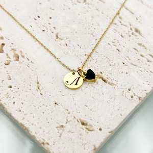 Colgante con initial y corazon zirconia