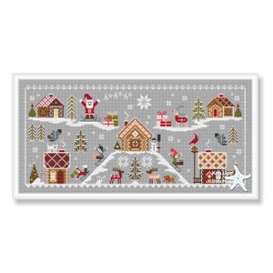 Gingerbread Village Cross Stitch Sampler: Merry Christmas House (PDF Pattern)