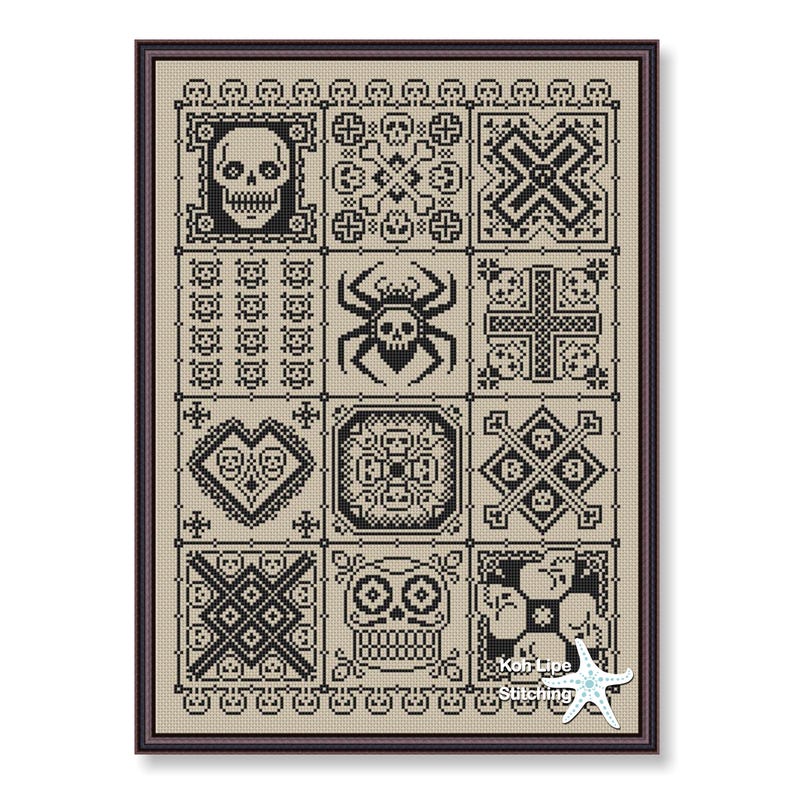 Skull Sampler from KohLipeStitching on Etsy
