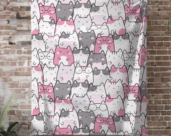 Cat Sherpa Fleece Blanket – Cozy Throw for Cat Lovers