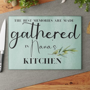 Personalized Glass Cutting Board - Best Memories are Made, Custom Kitchen Decor, Custom Name Cutting Board, Cooking Gift