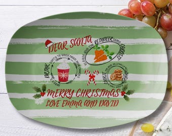 Personalized Dear Santa Platter: Christmas Cookie Treat Tray